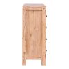 4 Pieces Bedroom Suite in Solid Wood Veneered Acacia Construction Timber Slat Single Size Oak Colour Bed, Bedside Table & Tallboy