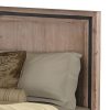 4 Pieces Bedroom Suite King Size Silver Brush in Acacia Wood Construction Bed, Bedside Table & Dresser