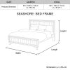 4 Pieces Bedroom Suite Queen Size Silver Brush in Acacia Wood Construction Bed, Bedside Table & Dresser