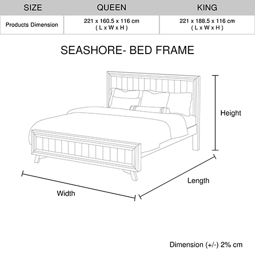 4 Pieces Bedroom Suite Queen Size Silver Brush in Acacia Wood Construction Bed, Bedside Table & Dresser