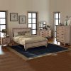 5 Pieces Bedroom Suite Queen Size Silver Brush in Acacia Wood Construction Bed, Bedside Table, Tallboy & Dresser