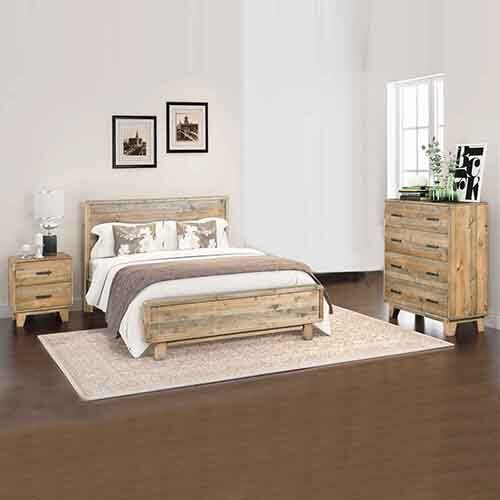 Rustic Timber 4 pcs Double Bedroom Suite