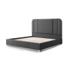Bed Frame Air Leather Padded Upholstery High Quality Slats Polished Stainless Steel Feet Queen Size