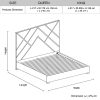 Bed Frame Fabric Padded Upholstery High Quality Slats Polished Stainless Steel Feet King Size