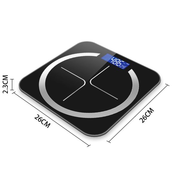 180kg Digital Fitness Weight Bathroom Body Glass LCD Electronic Scales Black