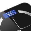 180kg Digital Fitness Weight Bathroom Body Glass LCD Electronic Scales Black