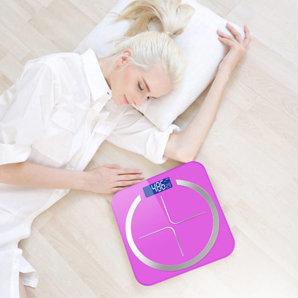 180kg Digital Fitness Weight Bathroom Body Glass LCD Electronic Scales Pink