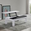 Coffee Table High Gloss Finish Lift Up Top MDF Black & White Colour Interior Storage