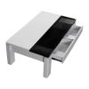 Coffee Table High Gloss Finish Lift Up Top MDF Black & White Colour Interior Storage