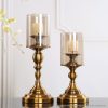 Gold Nordic Deluxe Candlestick Candle Holder Stand Pillar Glass /Iron – 42 cm