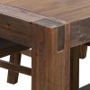 Dining Table 180cm Medium Size with Solid Acacia Wooden Base in Chocolate Colour