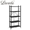 Foldable Storage Shelf Display Rack Bookshelf Bookcase Wheel Collapsible