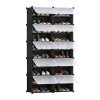 2 Column Shoe Rack Organizer Sneaker Footwear Storage Stackable Stand Cabinet Portable Wardrobe with Cover