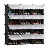 3 Column Shoe Rack Organizer Sneaker Footwear Storage Stackable Stand Cabinet Portable Wardrobe with Cover