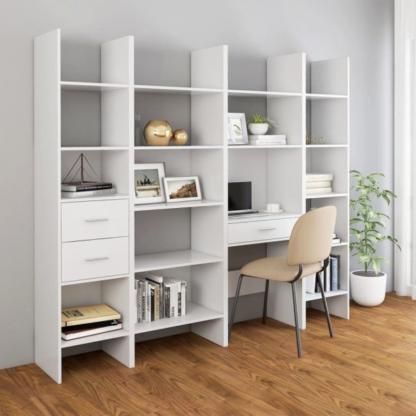 4 Piece Book Cabinet Set Engineered Wood