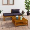 Corner Sofas 2 pcs with Cushions Solid Acacia Wood