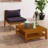 Corner Sofas 2 pcs with Cushions Solid Acacia Wood