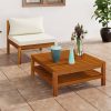 Corner Sofas 2 pcs with Cushions Solid Acacia Wood