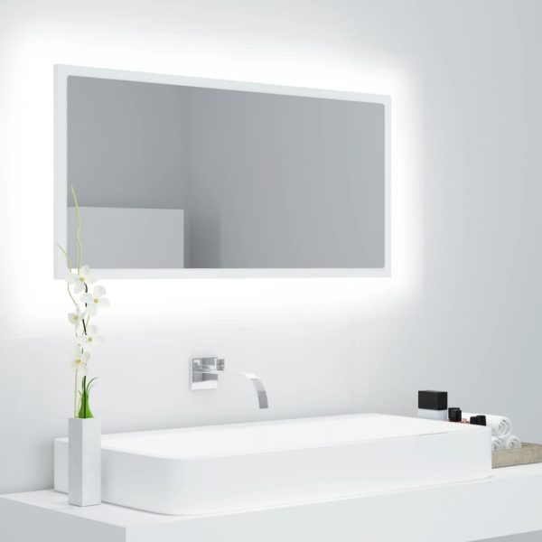 LED Bathroom Mirror 90×8.5×37 cm Engineered Wood