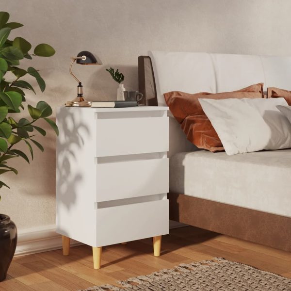 Chapeltown Bed Cabinet with Solid Wood Legs 40x35x69 cm