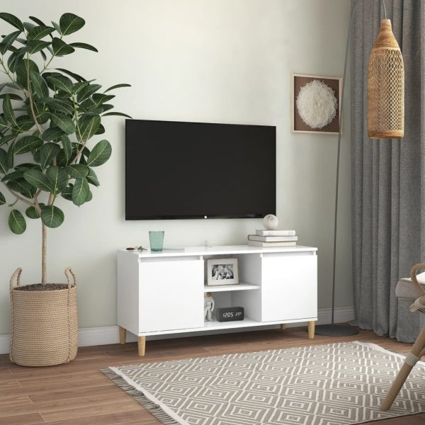 Washougal TV Cabinet with Solid Wood Legs 103.5x35x50 cm