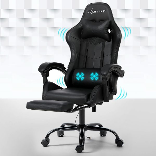 Gaming Chairs Massage Racing Recliner Leather Office Chair Footrest.