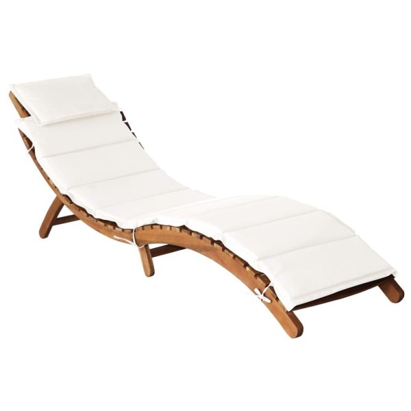 Sun Loungers with Cushions Solid Wood Acacia – Brown, 1