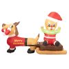 Christmas Inflatable 2.1M Xmas Outdoor Decor Garden LED Light Dog Sleigh