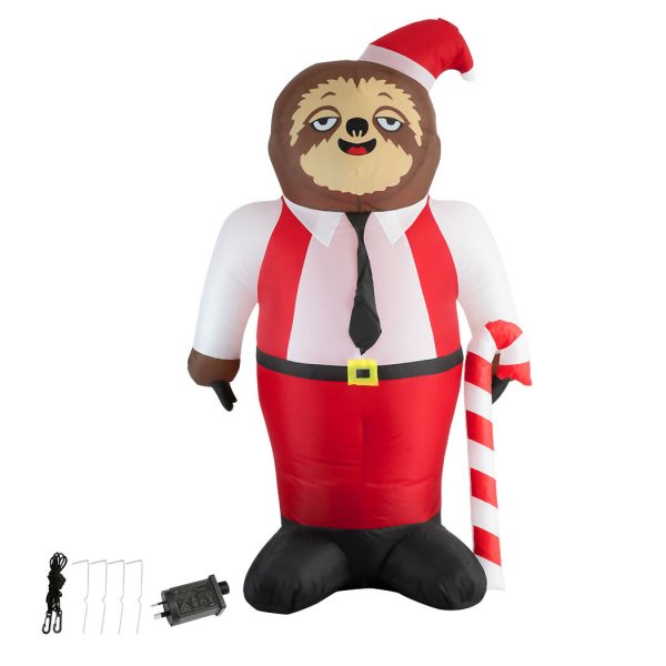 Christmas Inflatable Sloth 1.8M Xmas Party Decoration LED Lights Outdoor