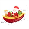 Christmas Inflatable Santa Clau Boat 2.1M Xmas Outdoor Decor LED Lights