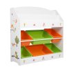 Kids Toy Box Organiser Bookshelf 6 Bins Display Shelf Storage Rack Drawer