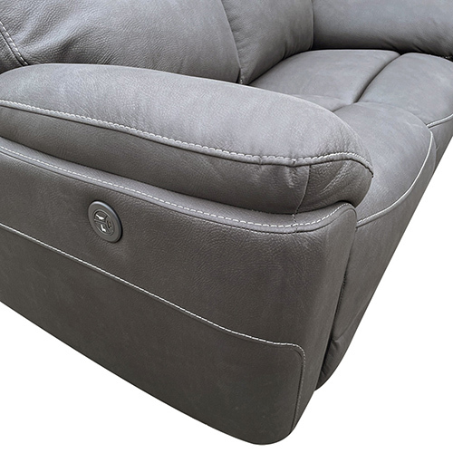 3R Finest Fabric Electric Recliner Feature Multi Positions Ultra Cushioned USB Outlets in Charcoal Colour