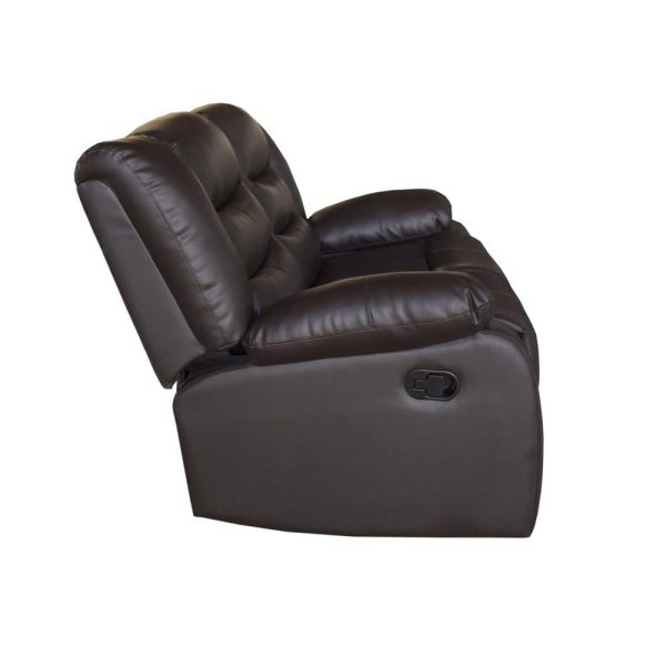 2 Seater Recliner Sofa In Faux Leather Lounge Couch in Brown