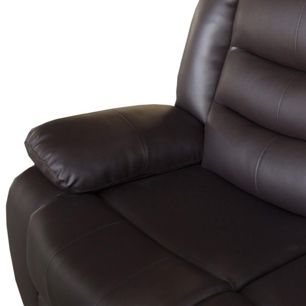 2 Seater Recliner Sofa In Faux Leather Lounge Couch in Brown