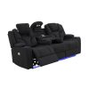 3+1+1 Seater Electric Recliner Stylish Rhino Fabric Black Lounge Armchair with LED Features