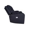 3+2+1 Seater Electric Recliner Stylish Rhino Fabric Black Lounge Armchair with LED Features