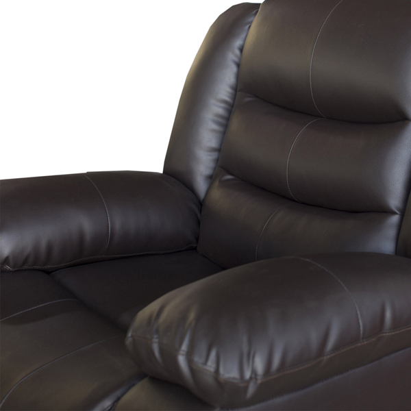 3+1+1 Seater Recliner Sofa In Faux Leather Lounge Couch in Brown