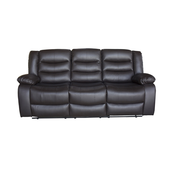 3+1+1 Seater Recliner Sofa In Faux Leather Lounge Couch in Brown