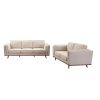 3+2 Seater Sofa Beige Fabric Lounge Set for Living Room Couch with Wooden Frame