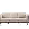 3+2 Seater Sofa Beige Fabric Lounge Set for Living Room Couch with Wooden Frame