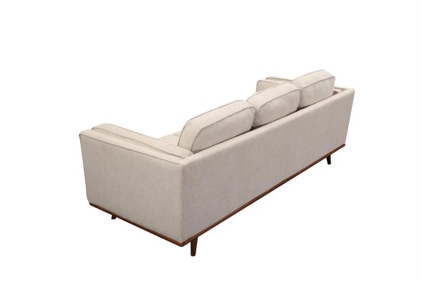 3+2 Seater Sofa Beige Fabric Lounge Set for Living Room Couch with Wooden Frame