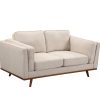 3+2 Seater Sofa Beige Fabric Lounge Set for Living Room Couch with Wooden Frame