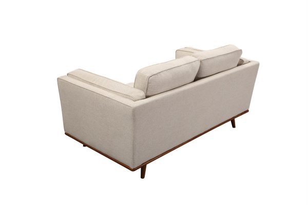 3+2 Seater Sofa Beige Fabric Lounge Set for Living Room Couch with Wooden Frame