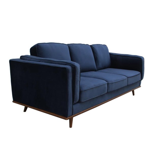 3+2 Seater Sofa BlueFabric Lounge Set for Living Room Couch with Wooden Frame