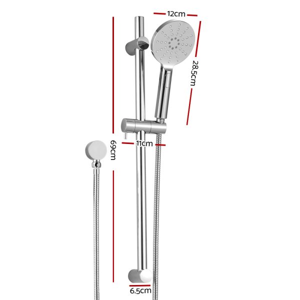 Handheld Shower Head Wall Holder 4.7” High Pressure Adjustable 3 Modes Chrome