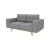 3 Seater Sofa Fabric Upholstery Grey Colour Pocket Spring Wooden Frame