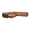 Corner Sofa Chaise Premium Genuine Leather Power Slide Left Chaise Cup-Holder Charging Point