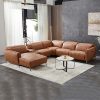 Corner Sofa Chaise Premium Genuine Leather Power Slide Left Chaise Cup-Holder Charging Point