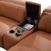 Corner Sofa Chaise Premium Genuine Leather Power Slide Right Chaise Cup-Holder Charging Point