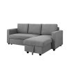 2 Seater Sofa Bed With Pull Out Storage Corner Lounge Set In Grey With Chaise